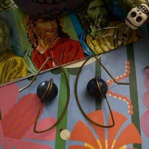 Elegant Blue and Gold Earrings